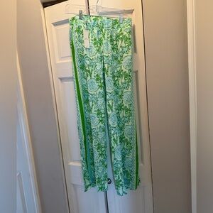 NWT LILLY PULITZER BAL HARBOUR STRETCH PANTS SIZE M COOL MINT CATCHIN RAYS